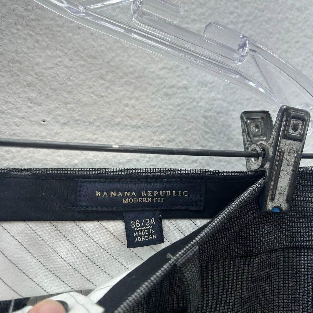 Banana Republic Dress‎ Pants 36x34 Wool Blend Gray Italy Modern Fit Mens